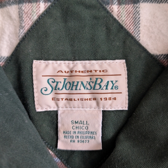 VTG St Johns Bay Jacket Men Small Corduroy Collar Plaid Flannel Lined Chore - Picture 8 of 8